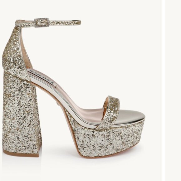Badgley Mischka Party platform block heels Bling sandal Shoes-7 - Picture 6 of 6
